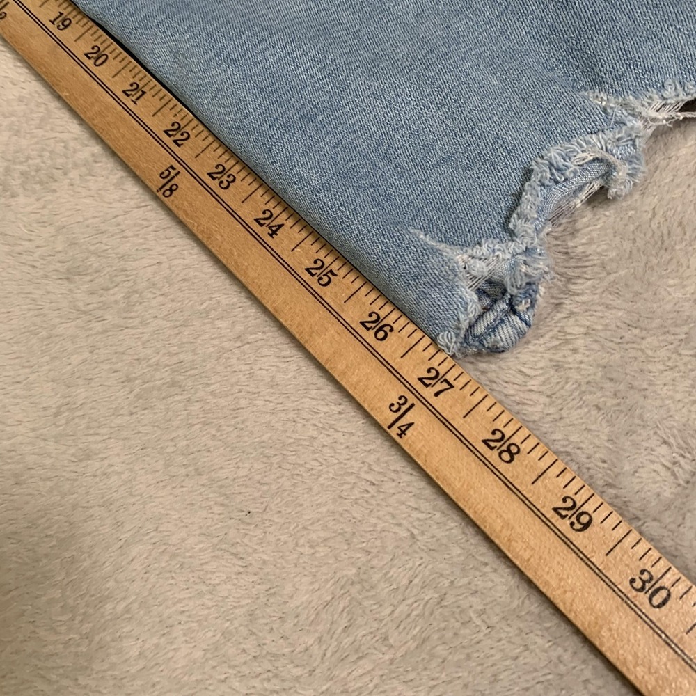 Mother Hustler Ankle Chew Jeans Womens 25 Light Wash Mid Rise Distressed Raw Hem - Picture 10 of 16